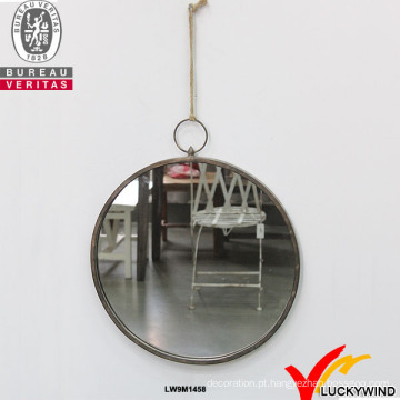 Parede de metal moldado artesanal decorado pequenos espelhos redondos decorativos